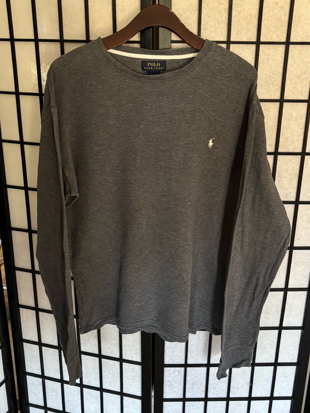 Polo by Ralph Lauren Long-Sleeve Crew Neck Shirt - Charcoal Gray